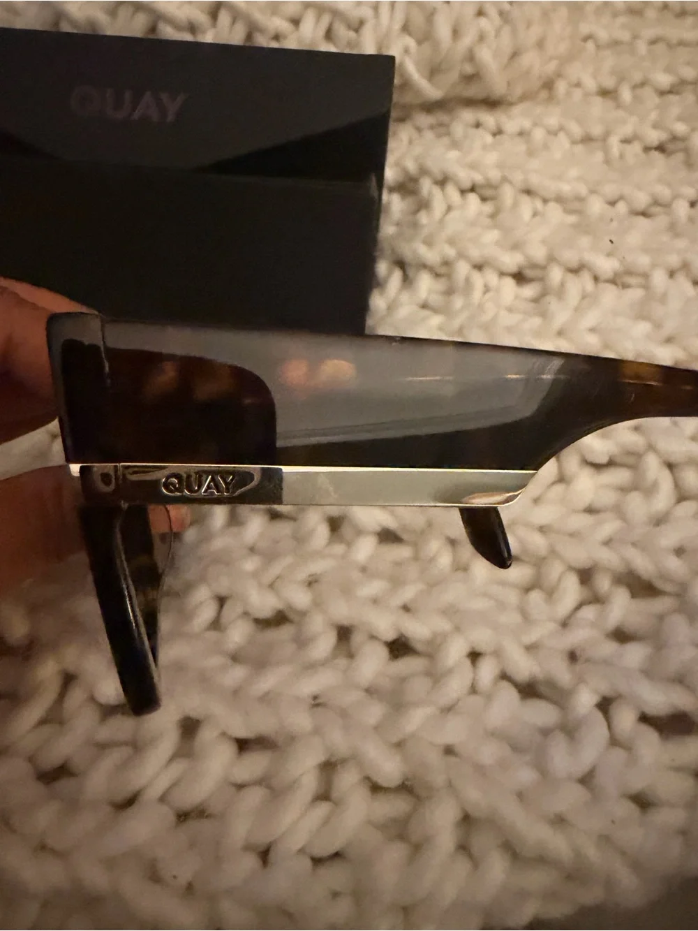 Quay Australia Black Sunglasses Case with Embossed Logo